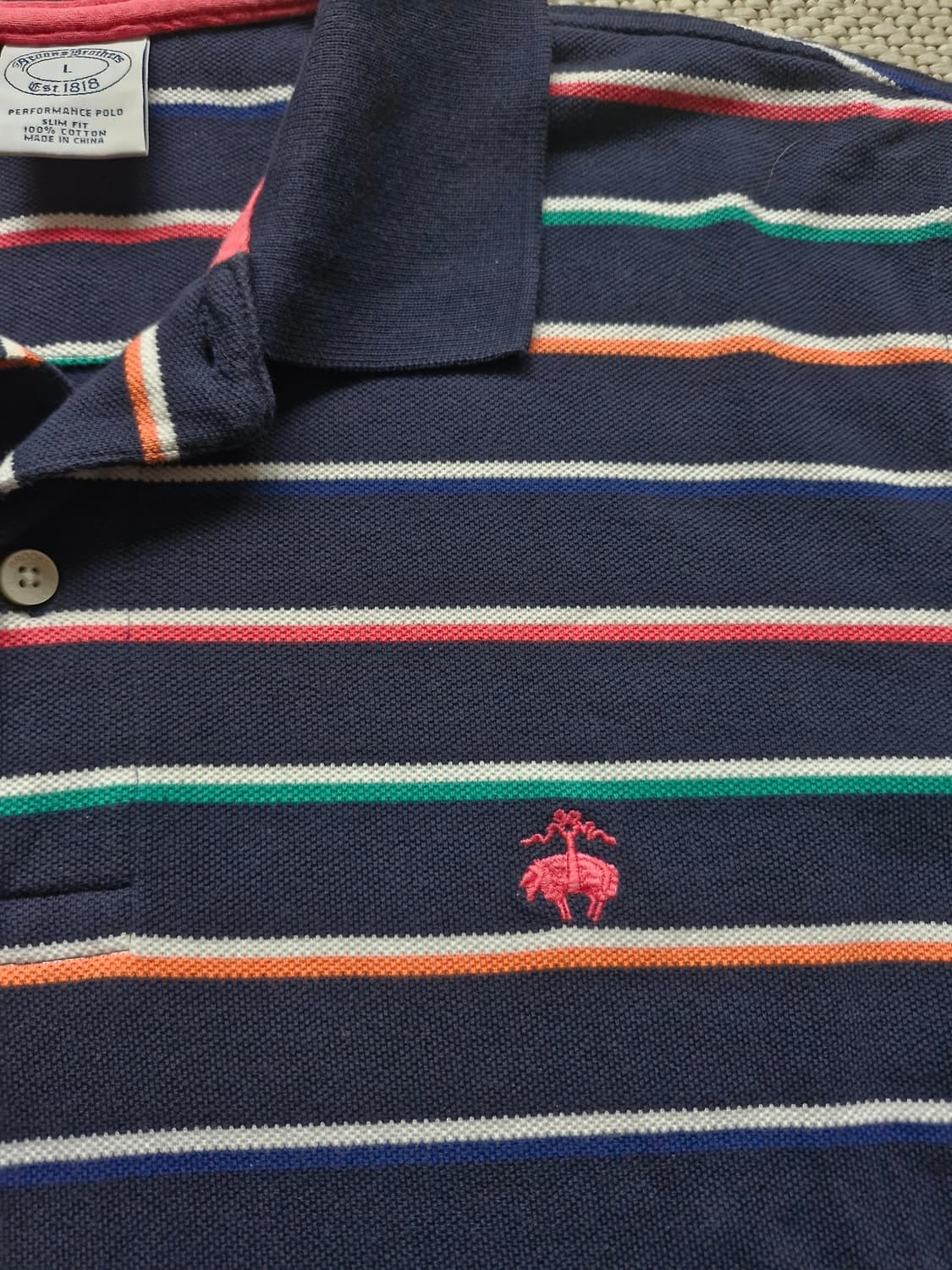 브룩스브라더스 스트라이프 폴로티 L 상품이미지3