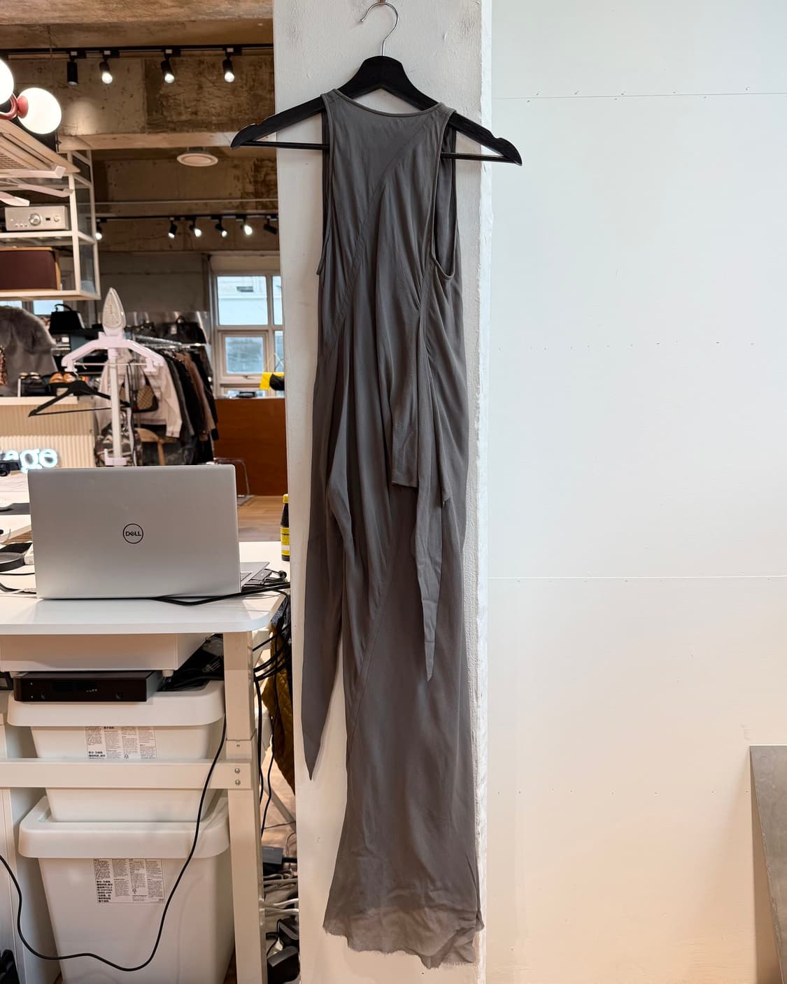 릭 오웬스 fw09 차콜 린넨 슬리브리스 원피스  상품이미지5