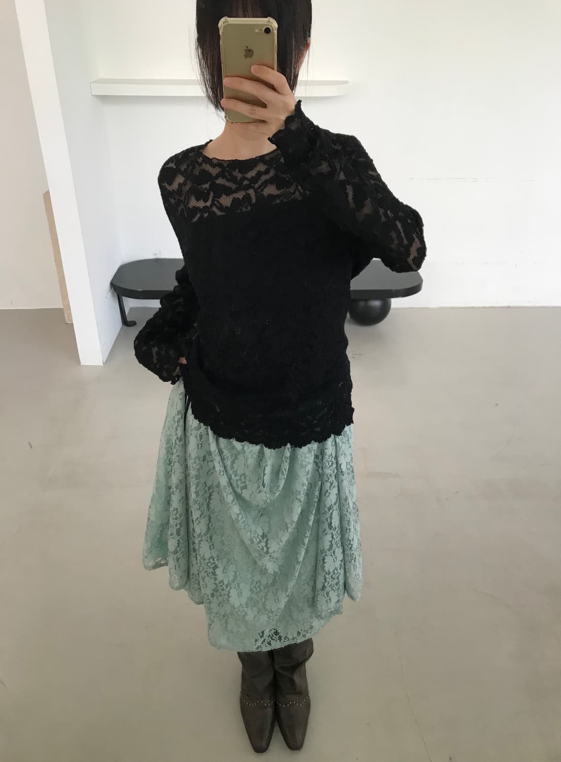 vintage black lace top 상품이미지3