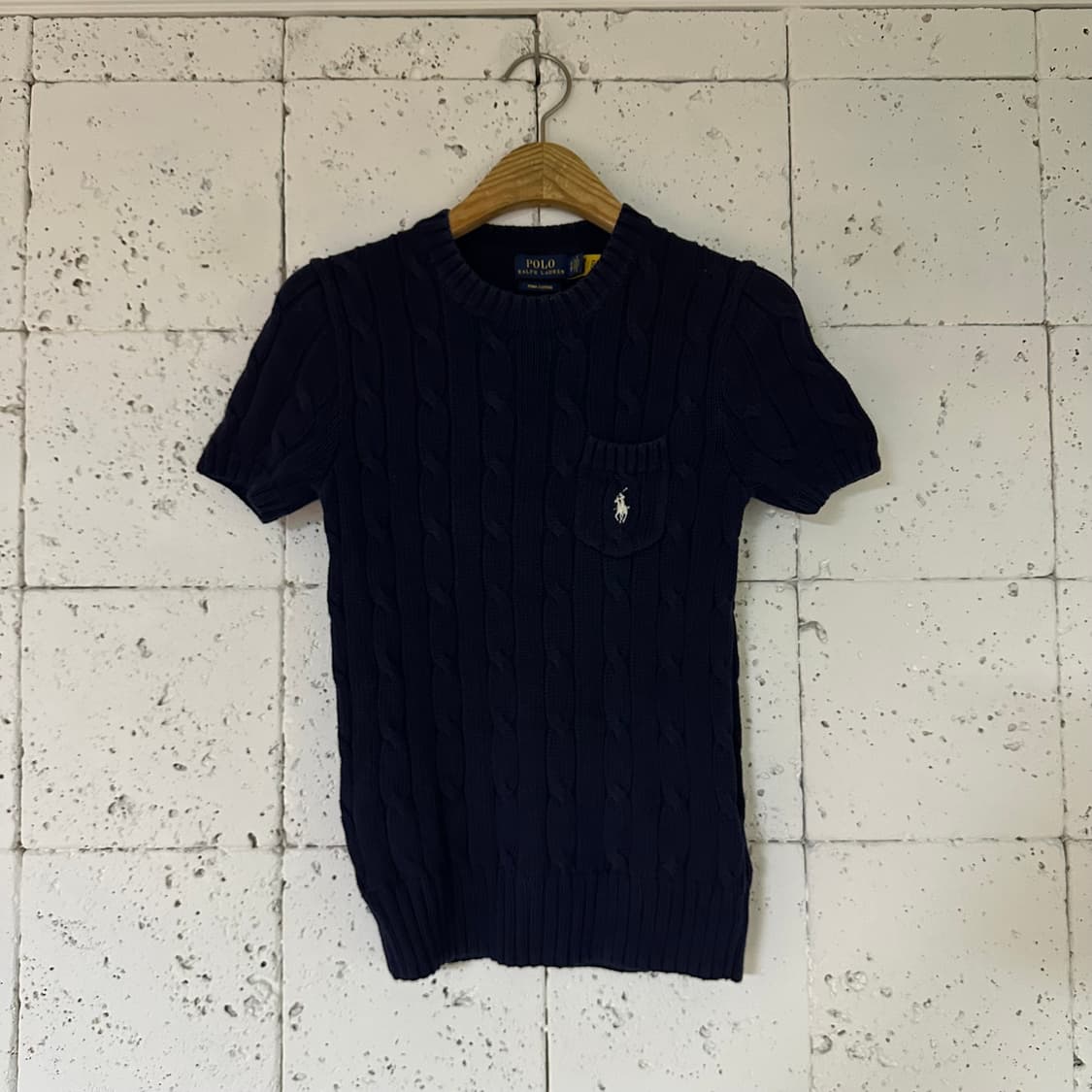 우먼XS 폴로 랄프로렌 반팔 니트 네이비 상품이미지1
