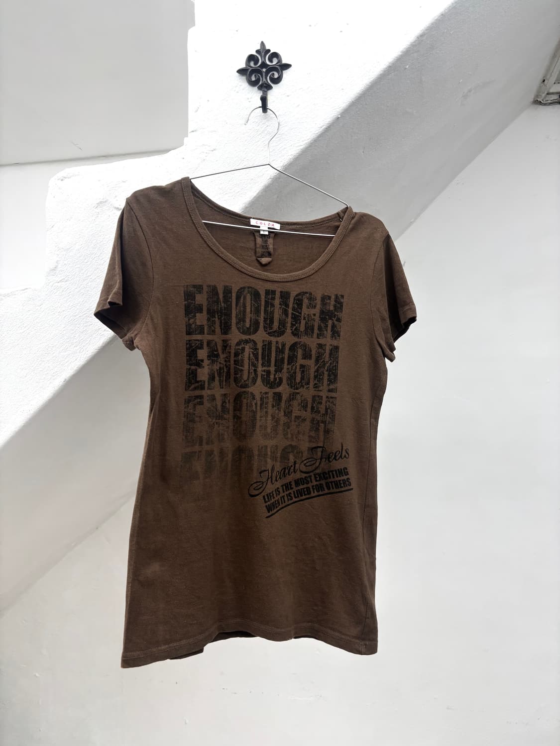 Colza brown y2k slim fit top   상품이미지4