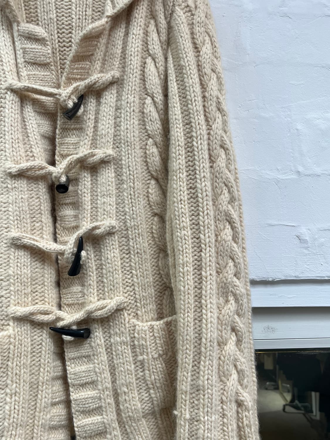 Husky 케이블 니트 후드 더플 가디건 M~L 상품이미지4