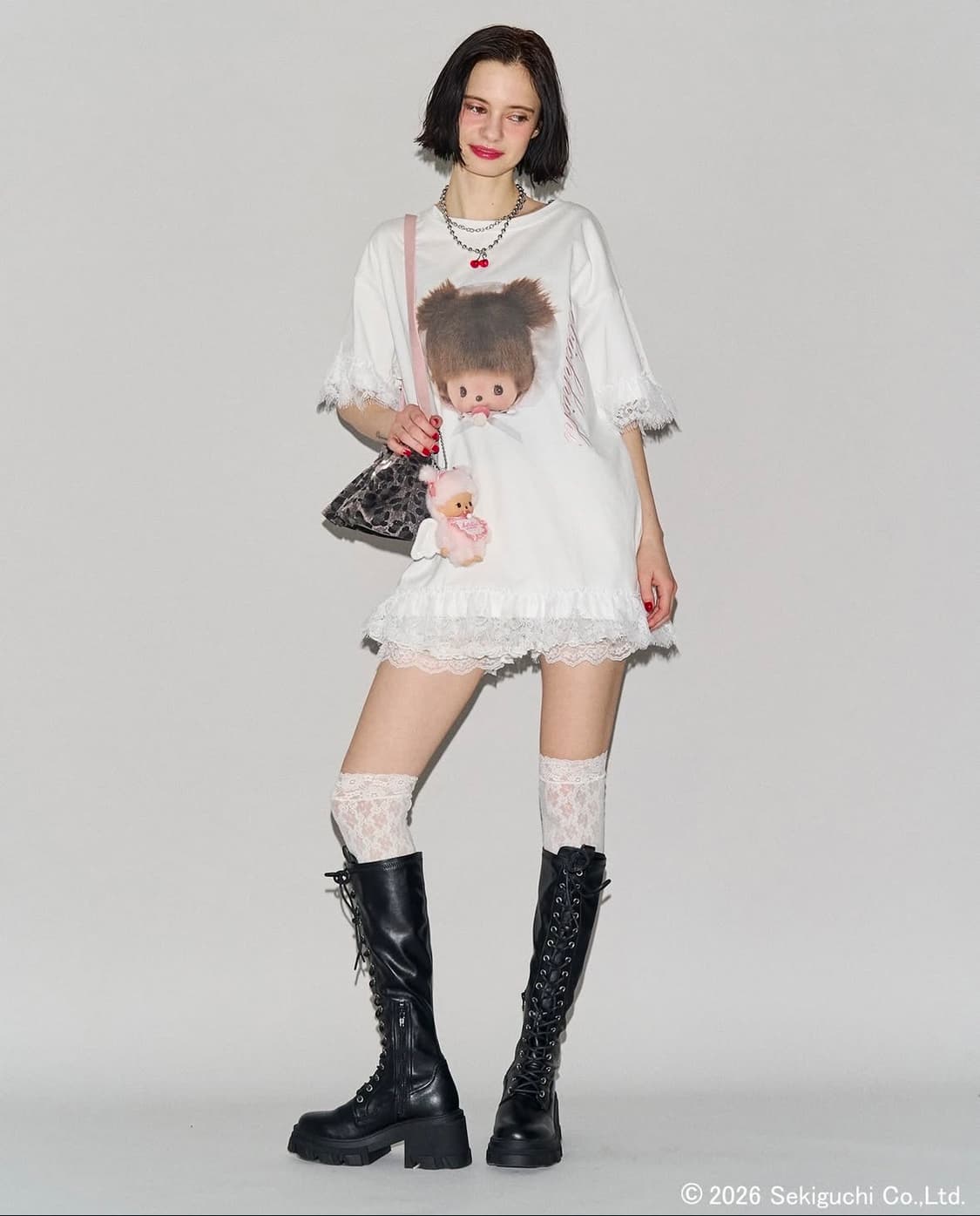 쥬에띠 몬치치 Jouetie Monchichi 베이비치치 레이스 티셔츠 상품이미지2