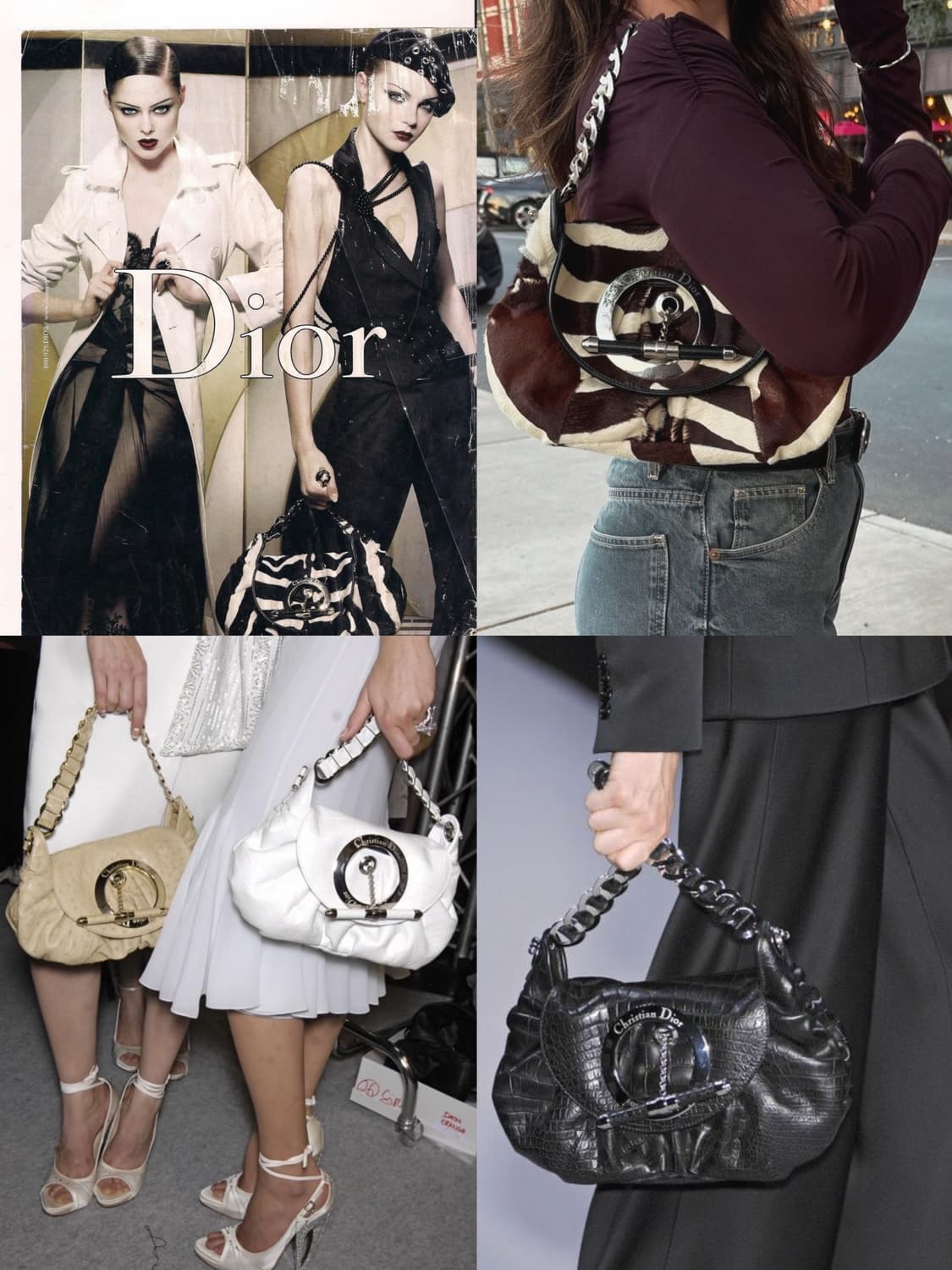 Rare 디올 S/S 2008 재즈 클럽 포니헤어 지브라 숄더백 상품이미지2