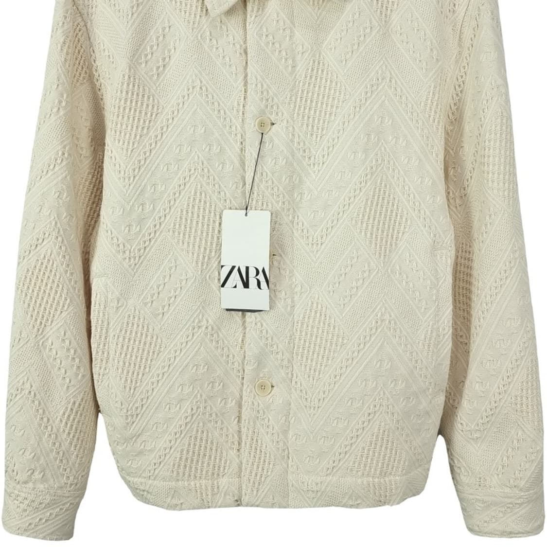 [자라](새상품) 에스닉 패턴 코튼 자켓 아이보리 M19027 상품이미지5