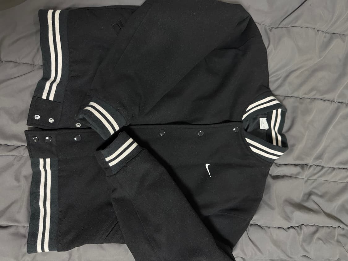 (xxl)나이키 nsw 어센틱 바시티 자켓 블랙 (아시아) 상품이미지2