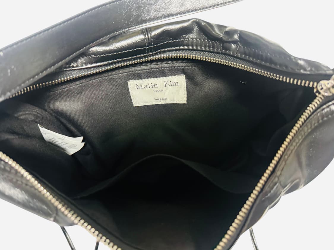 Matin Kim / 크링클 레더 숄더백 / 블랙 상품이미지4
