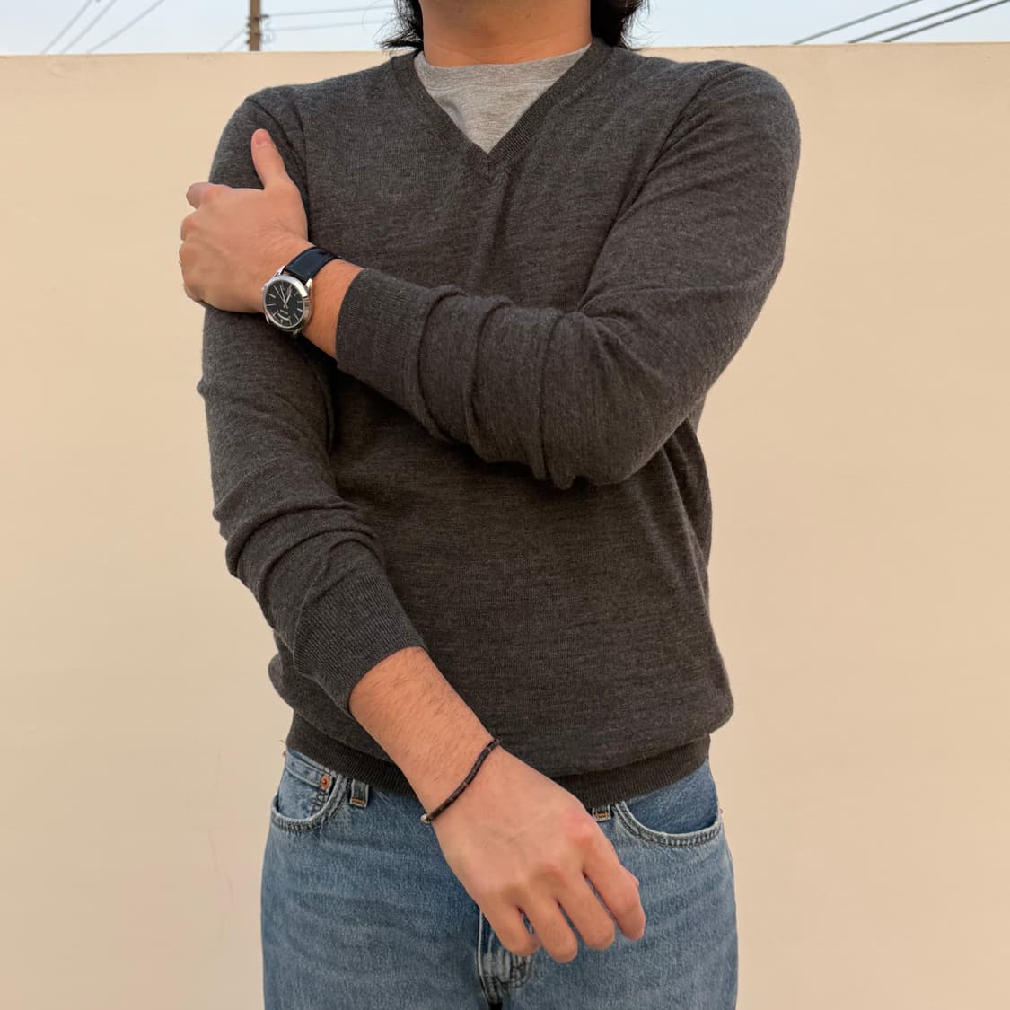 유니클로 울100 브이넥 니트 상품이미지1