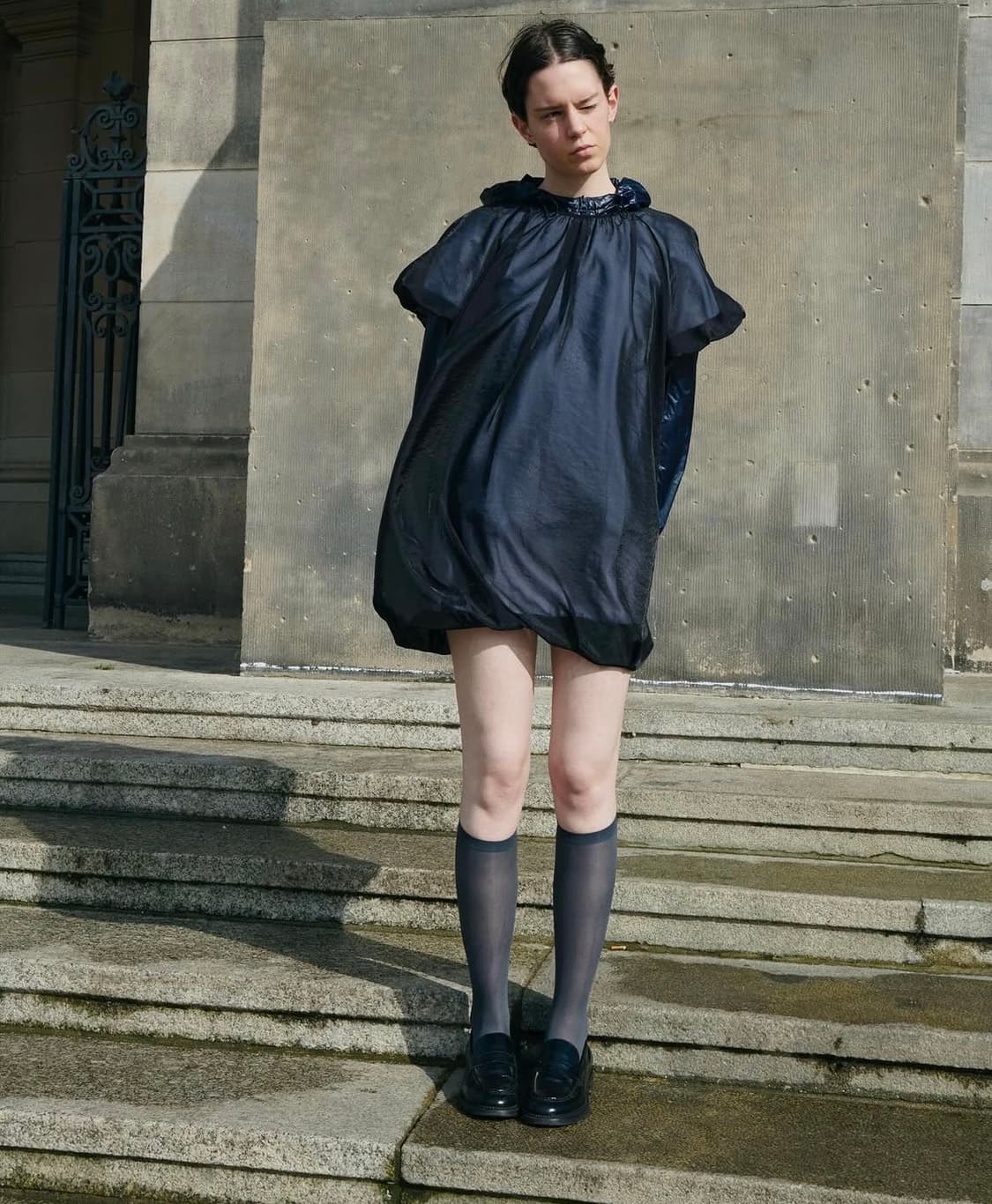 Volume mini dress(sheer black) 상품이미지2