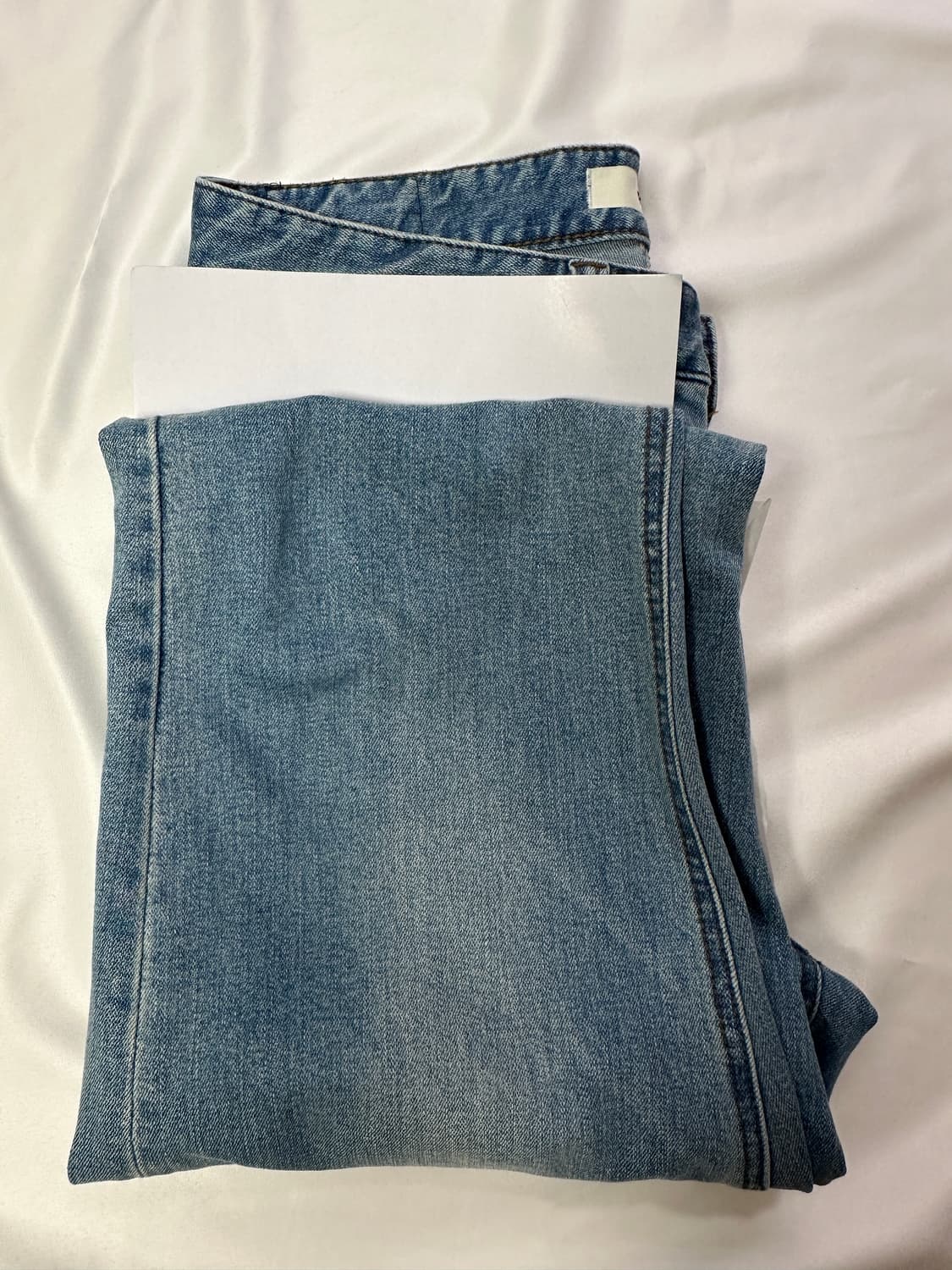 플랙진 스티치 남성 레귤러 스트레이트핏 미드블루 데님 청바지(32) 상품이미지10