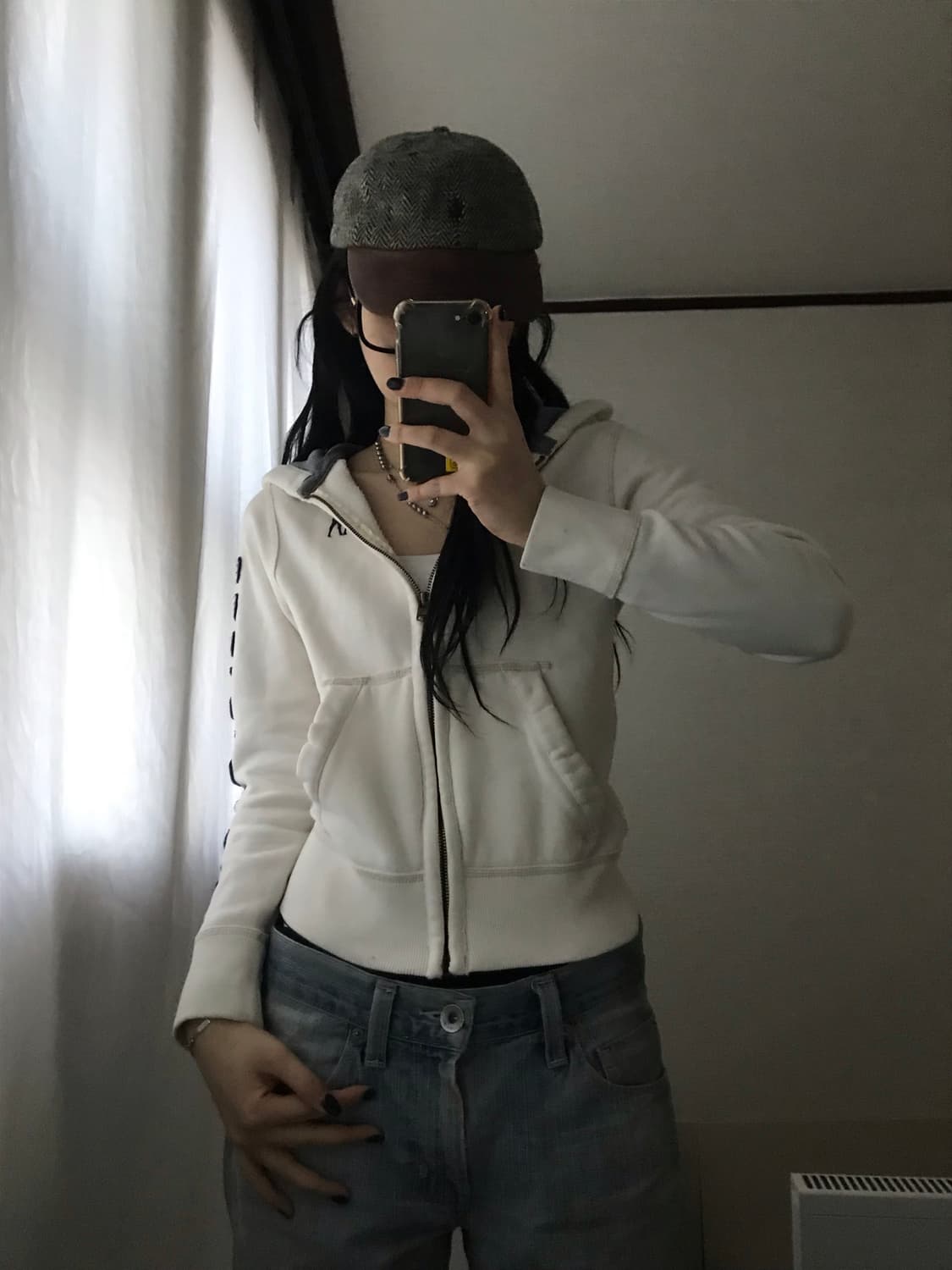 아베크롬비 아이보리 스티치 후드집업 상품이미지2