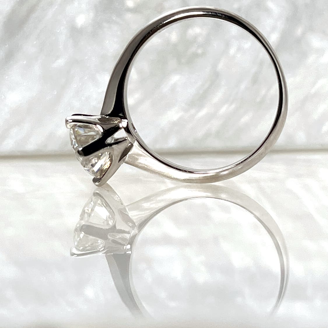 *새상품* 모이사나이트 브릴리언트 컷 6프롱 솔리테어 은반지 상품이미지4