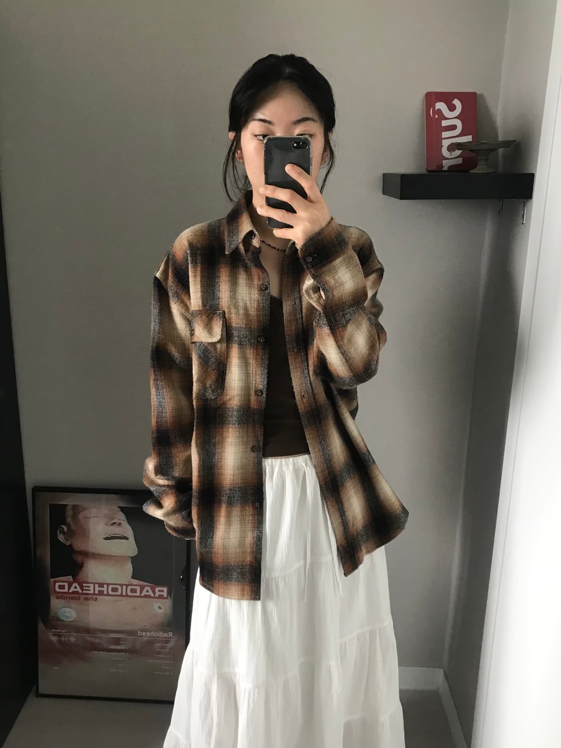 미스치프 올드스쿨 타단체크 포켓 셔츠 자켓 브라운 상품이미지3