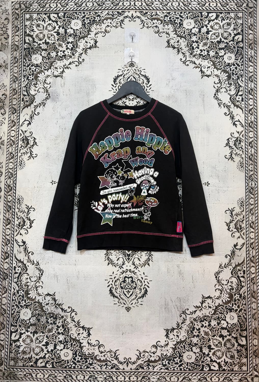 일본빈티지 happie hippie 키치 맨투맨 상품이미지1