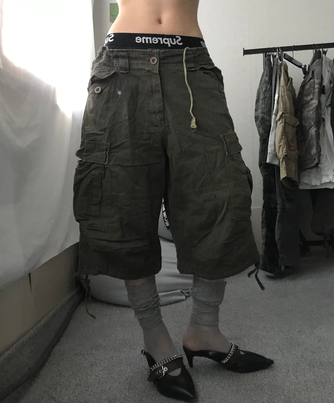 브라운 와이드핏 버뮤다 팬츠 상품이미지1