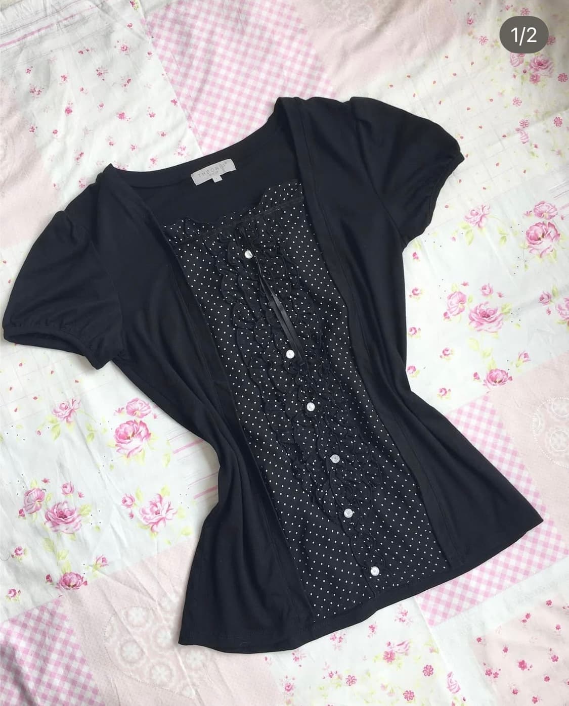 빈티지 로걀 도트 탑 상품이미지1