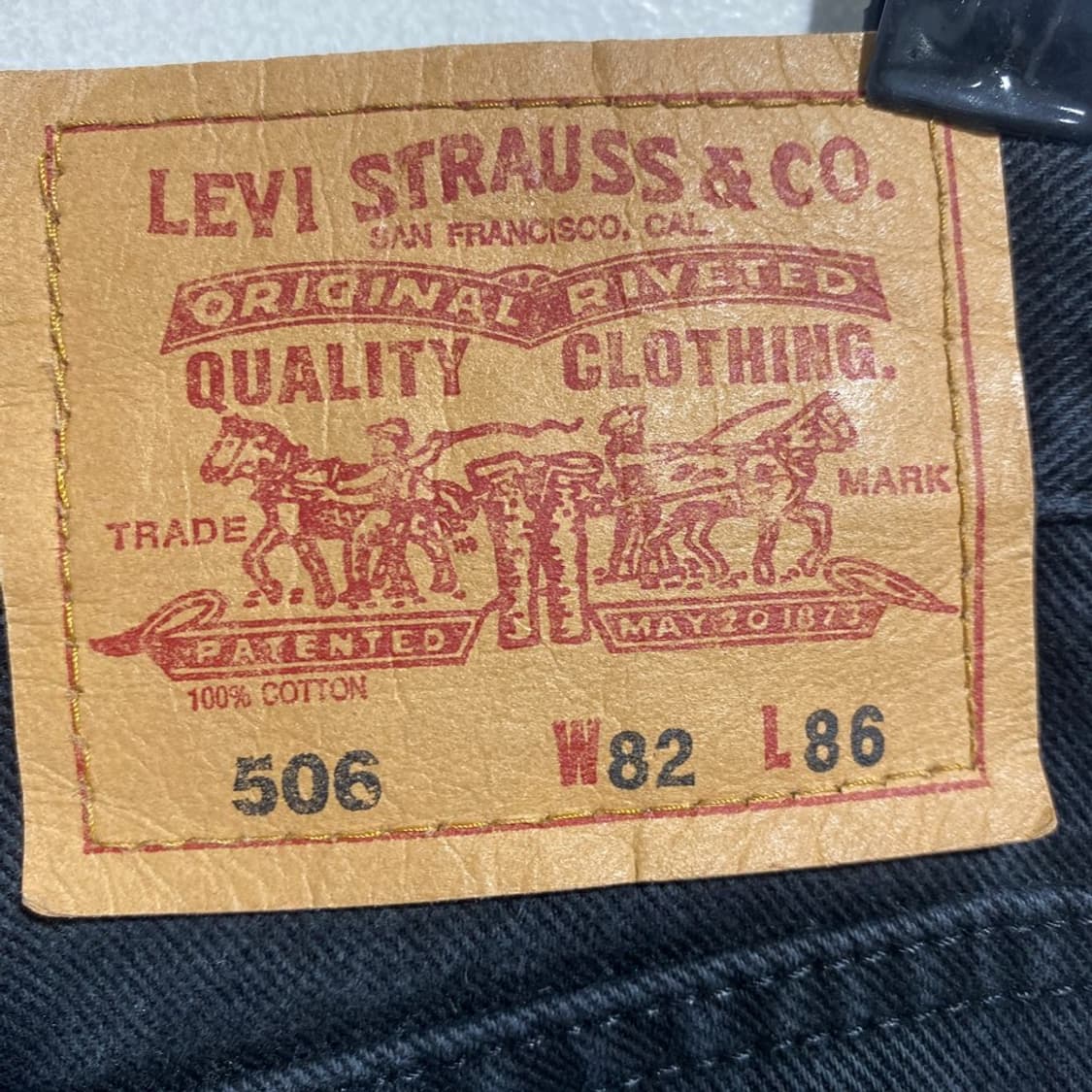 리바이스 506 흑청 데님팬츠 상품이미지5