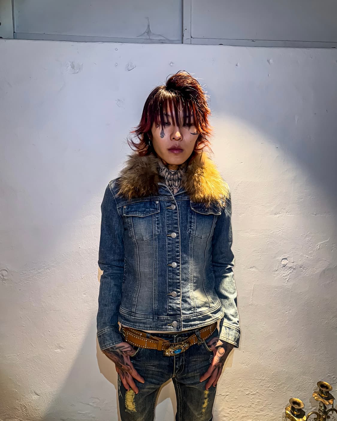 Denim Fur Collar Jacket – Light Wash  상품이미지8