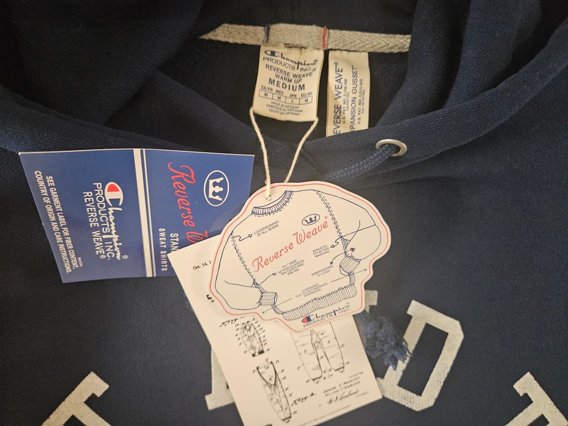 [해외M]챔피온 리버스위브 필드오브플레이 로즈볼 기념 후드 기모 네이비 상품이미지10