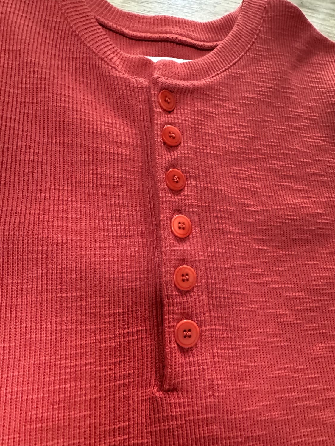 [2] BUTTON HENLEY NECK (orange) 상품이미지3