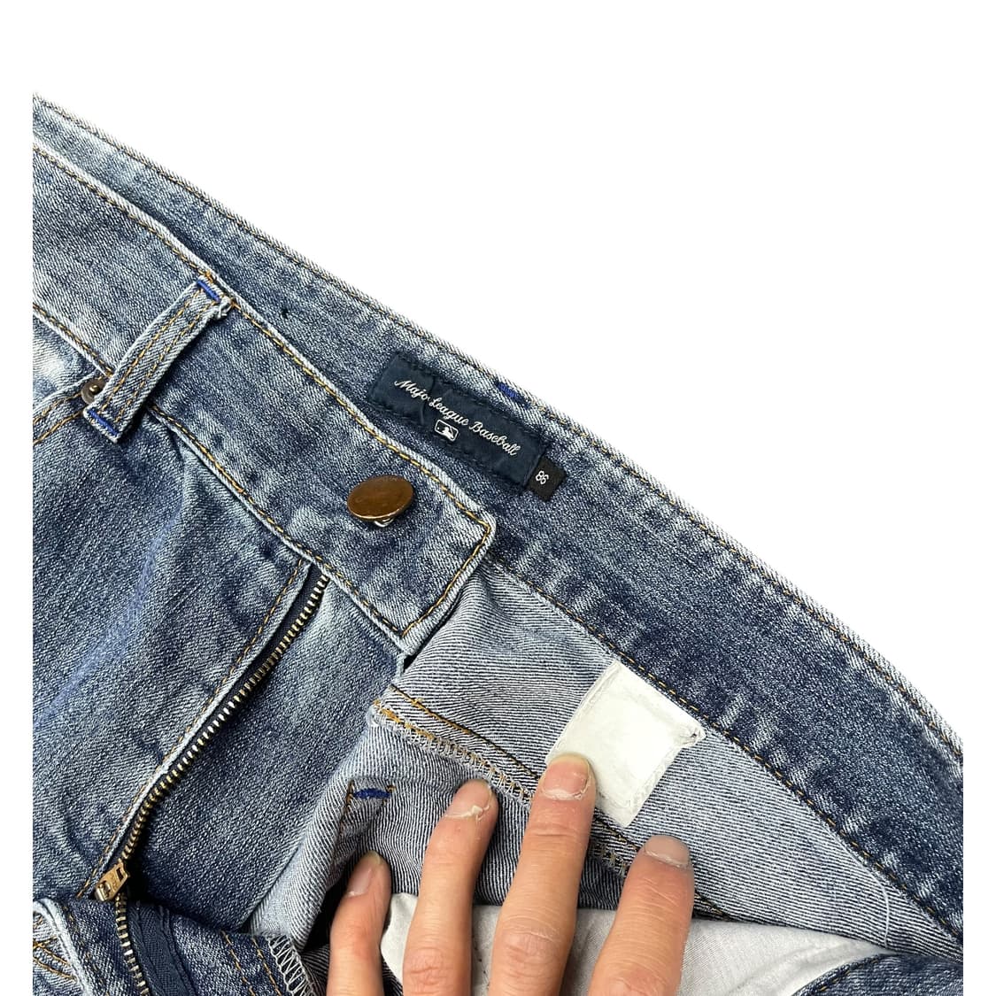 올드 MLB 뉴욕 양키스 윙로고 데님팬츠 상품이미지4