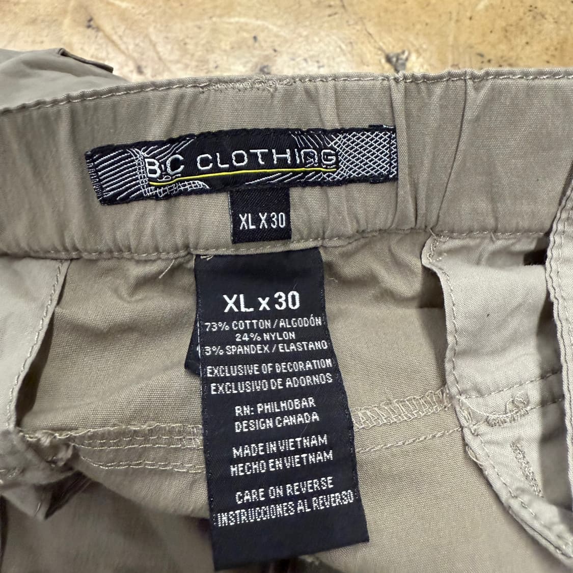 [정품/XL×30] B.C. CLOTHING 그레이 카고 투웨이 팬츠 상품이미지4