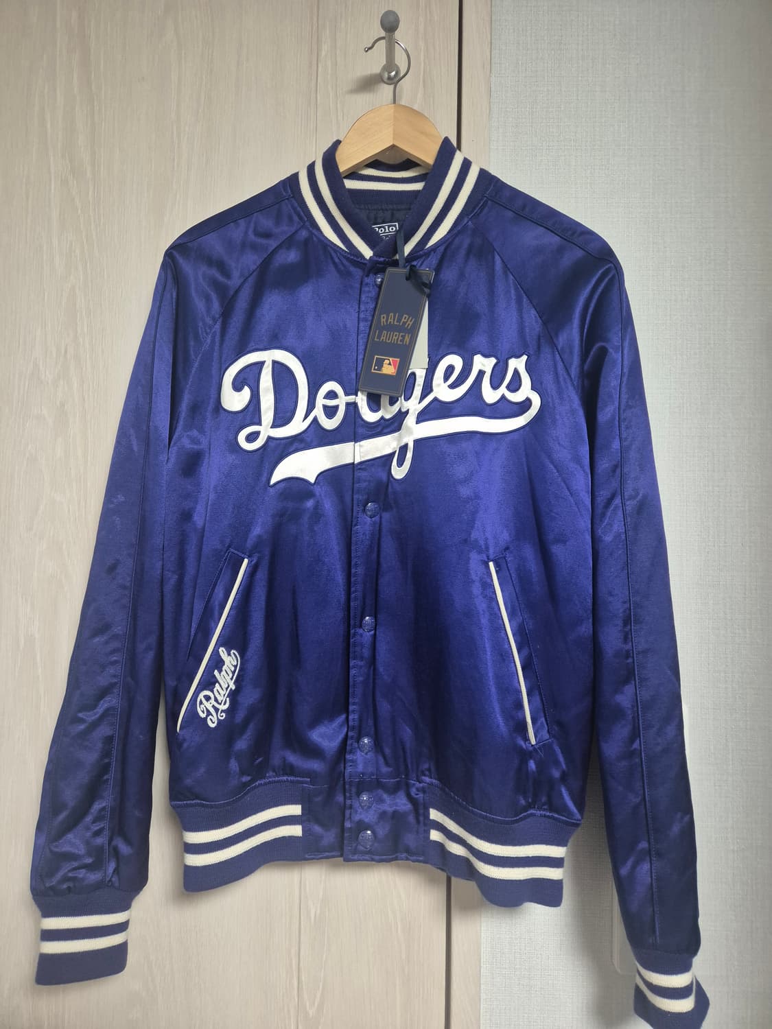 폴로랄프로렌 사틴 바시티 mlb la다저스 m사이즈 상품이미지1