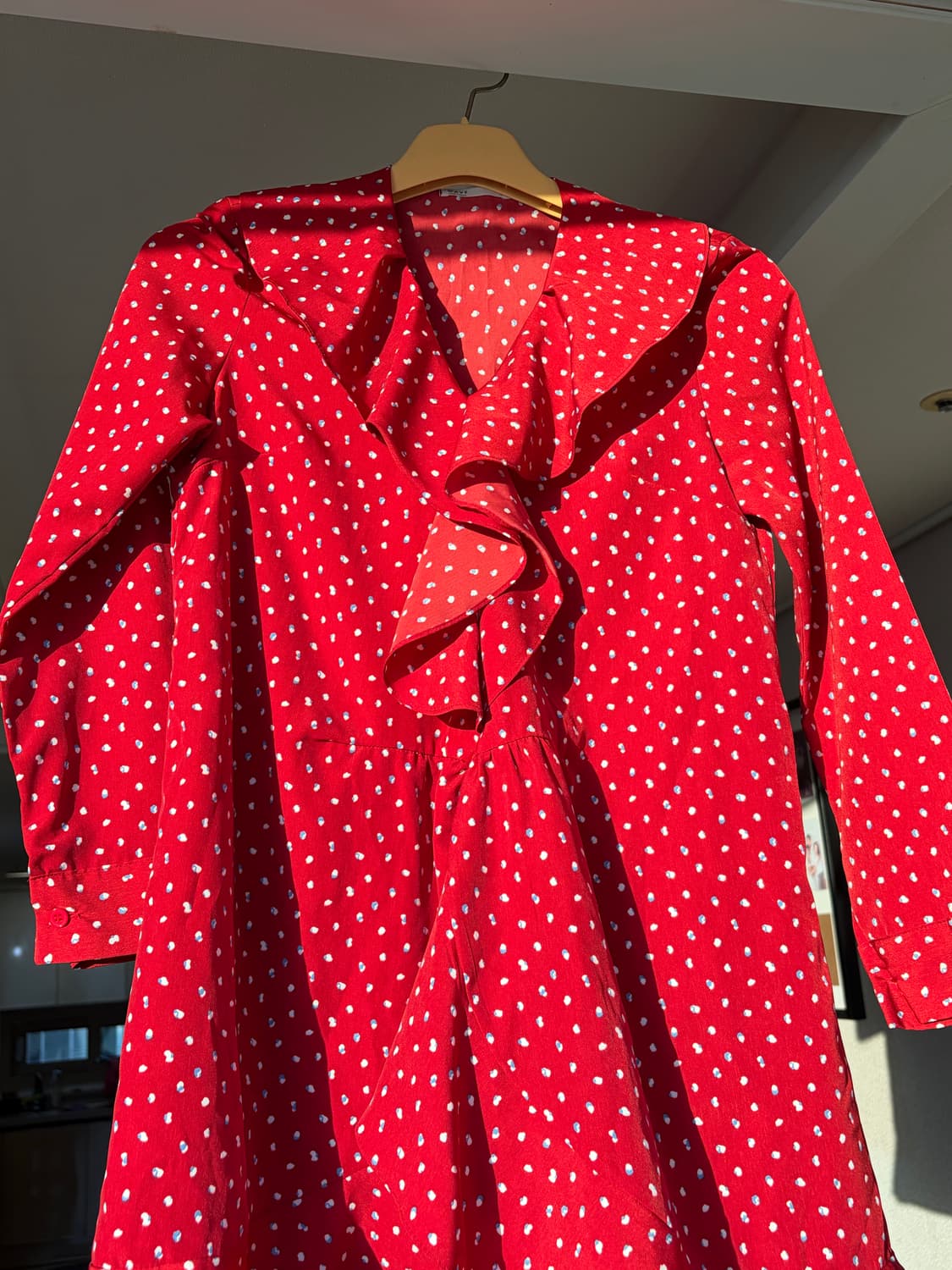 빈티지 레트로 랩 원피스 상품이미지1