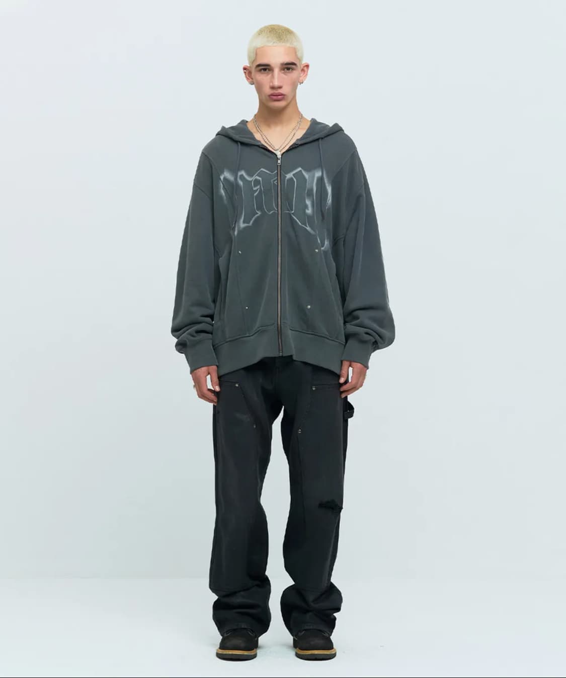 메아 MEA 그래픽 후드집업 다크 그레이 3 상품이미지1