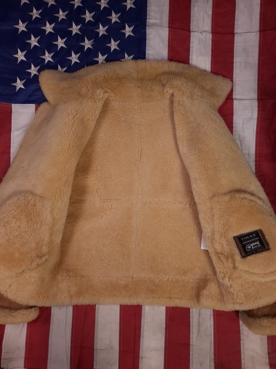 90's 일본판 미공군 B-3 TYPE 리얼레더 항공 폭격기 무스탕 상품이미지9