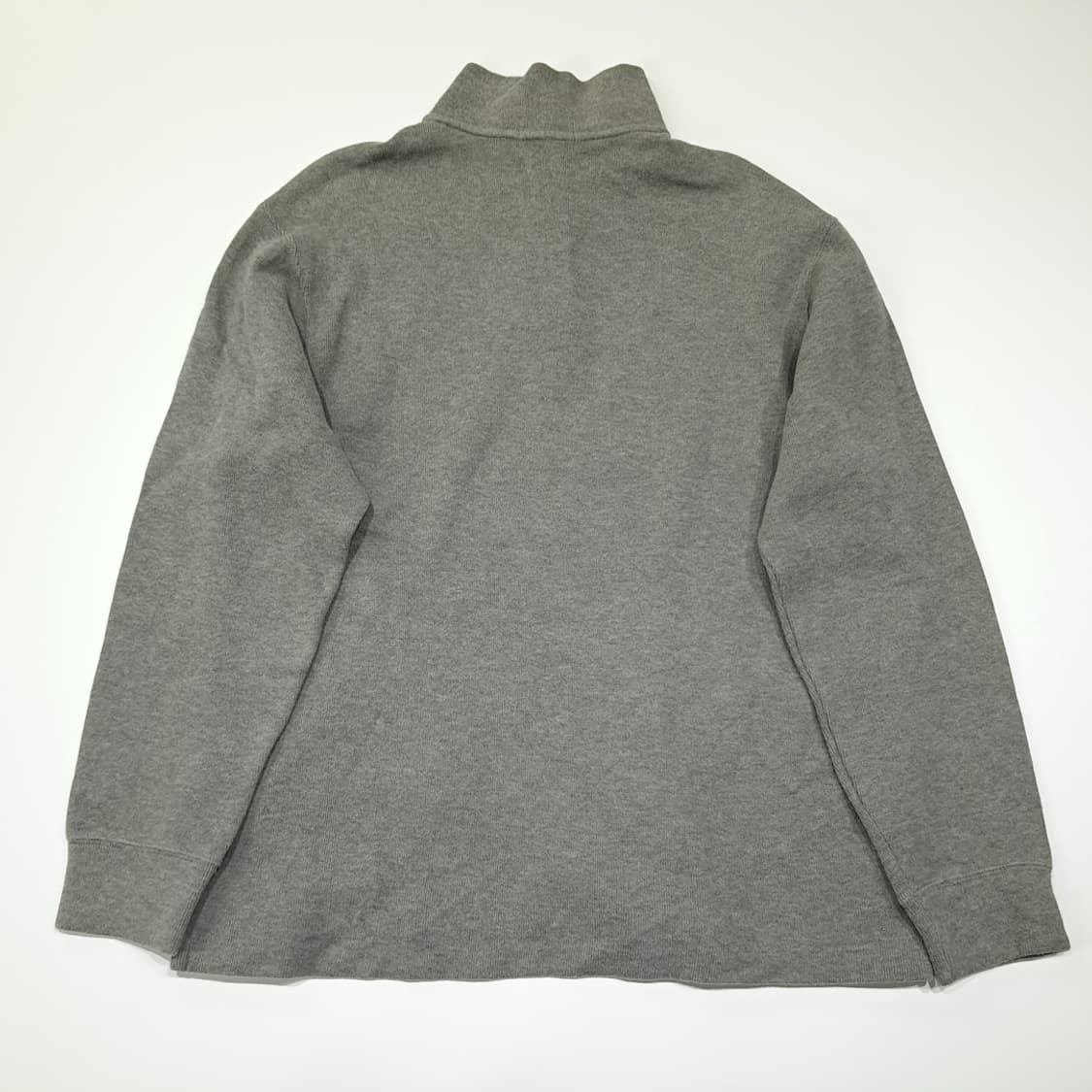 CL194 폴로 코튼 레더풀러 화이트포니 그레이 하프집업 니트 스웨터 상품이미지6