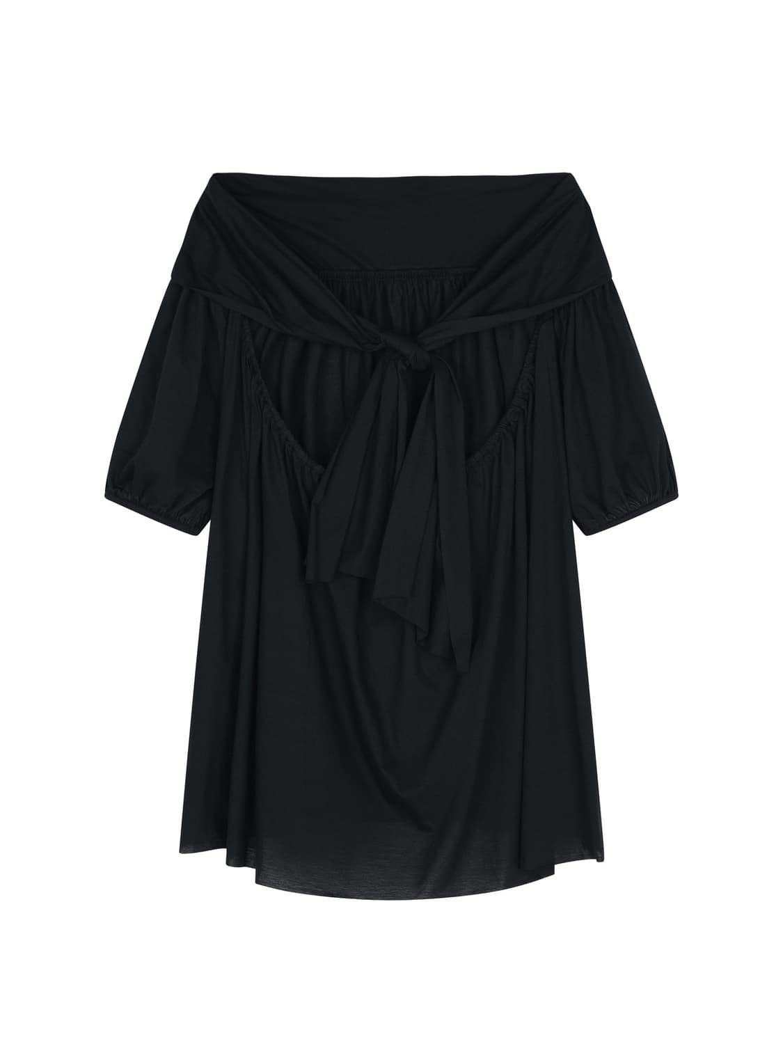 아모르샤이 BACK RIBBON TOP - BLACK 상품이미지5