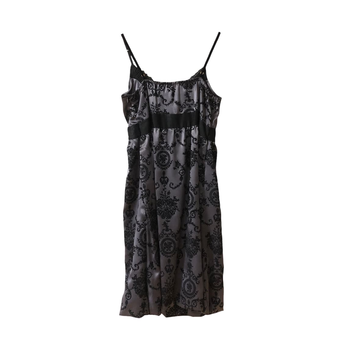 [Vintage] Charcoal Satin Lace Slip Dress 상품이미지2
