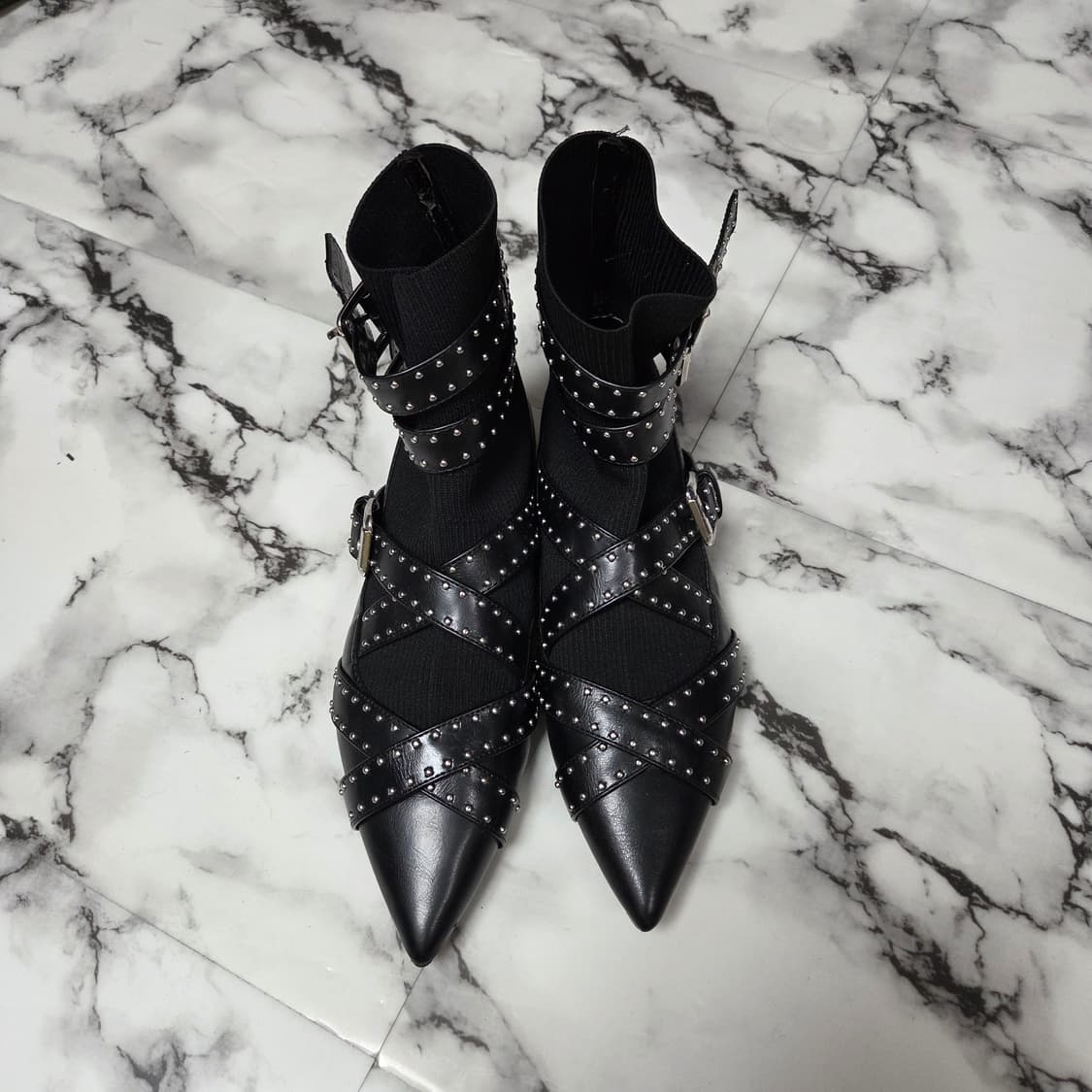 ZARA 스틸레토 부츠 자라 스트랩워커 상품이미지1