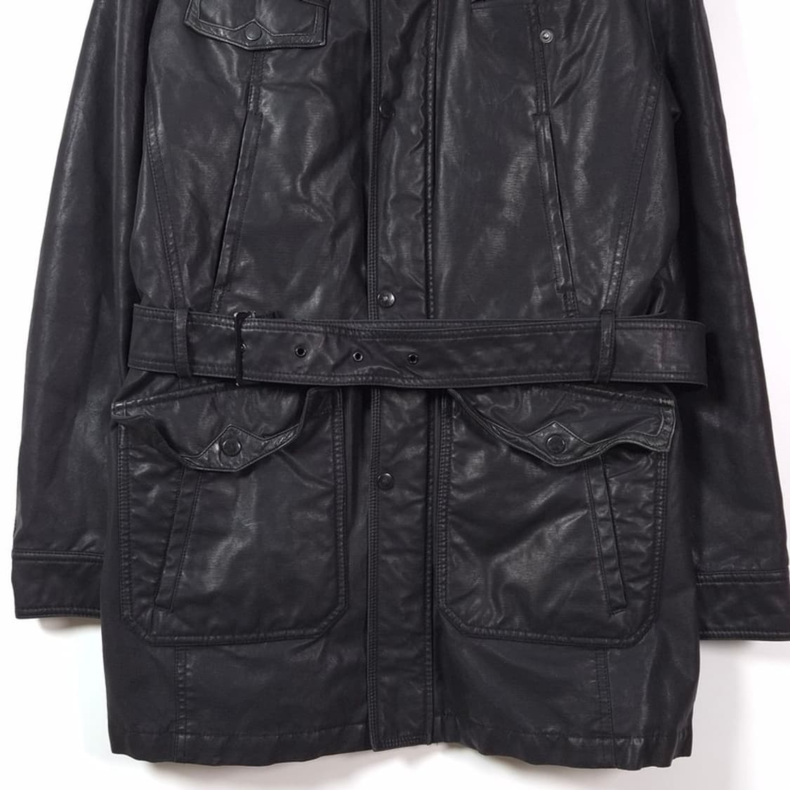 마인드브릿지 퍼 카라 벨티드 코팅 사파리 자켓 L 상품이미지3