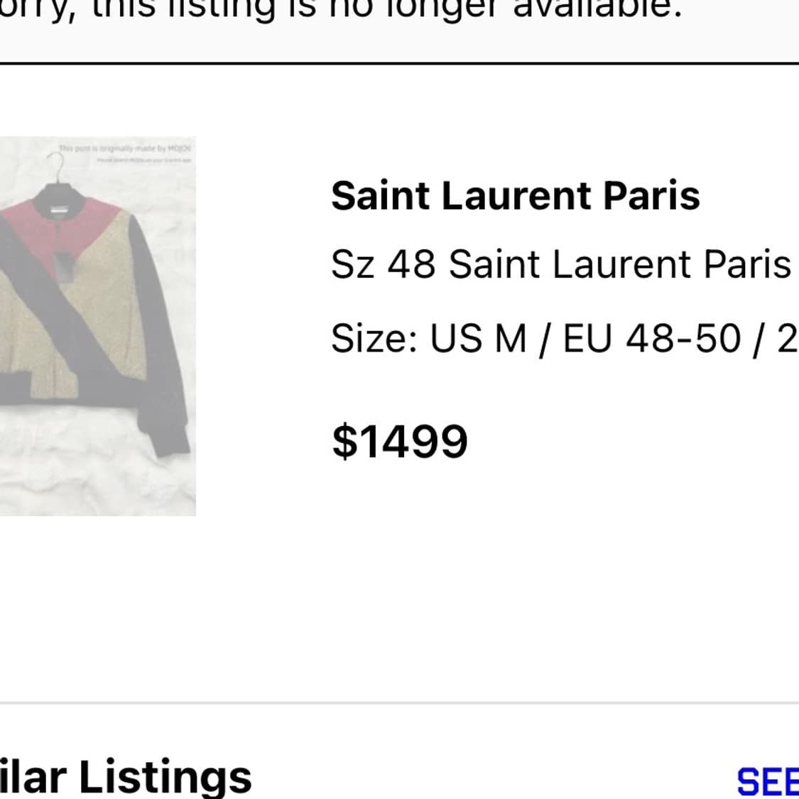 생로랑 21FW 런웨이 컬렉션 자켓 상품이미지5