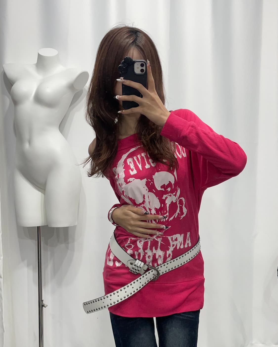 🎸핑크 오프숄더 롱슬리브🎸 상품이미지3