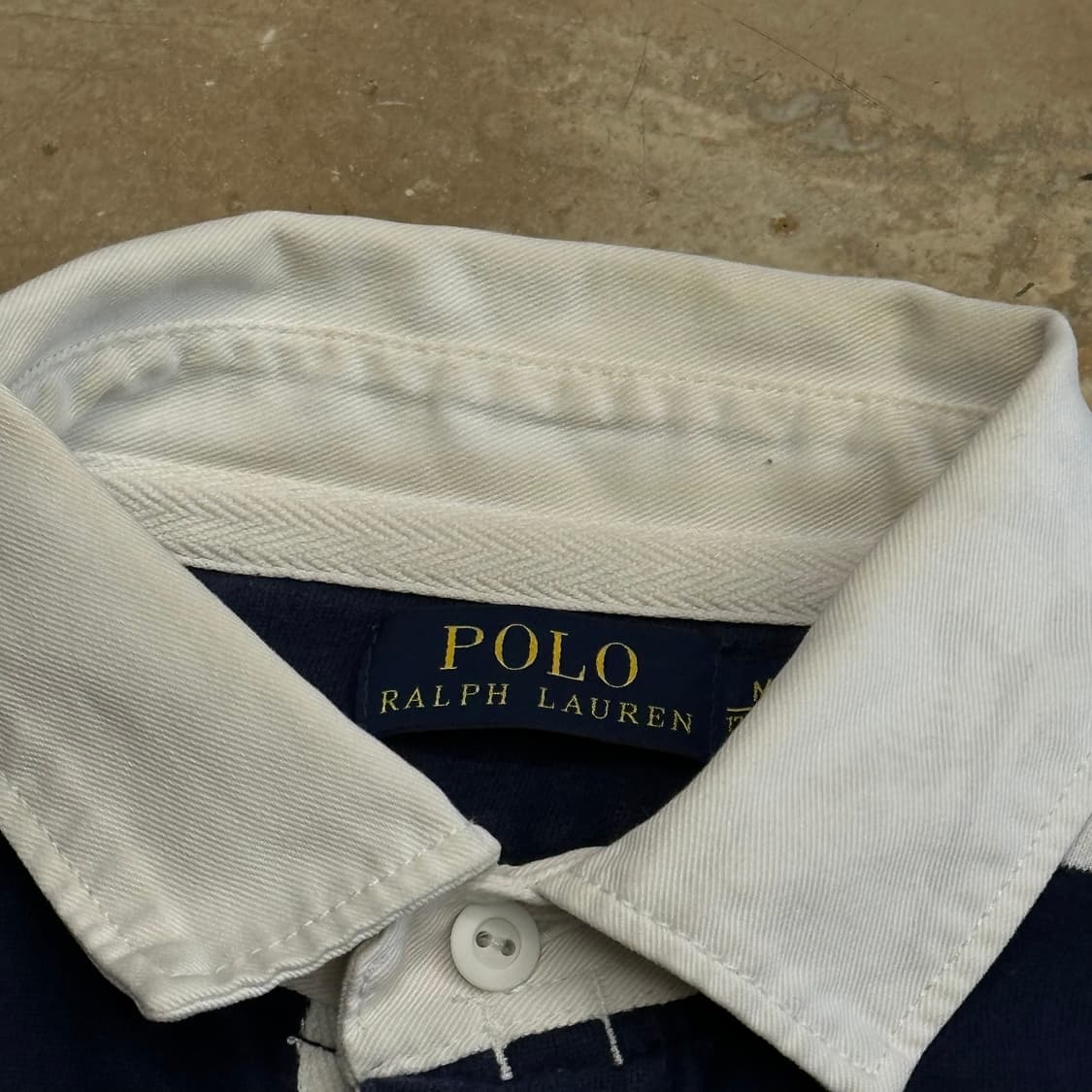 M 폴로랄프로렌 네이비 스트라이프 럭비 티셔츠 상품이미지6