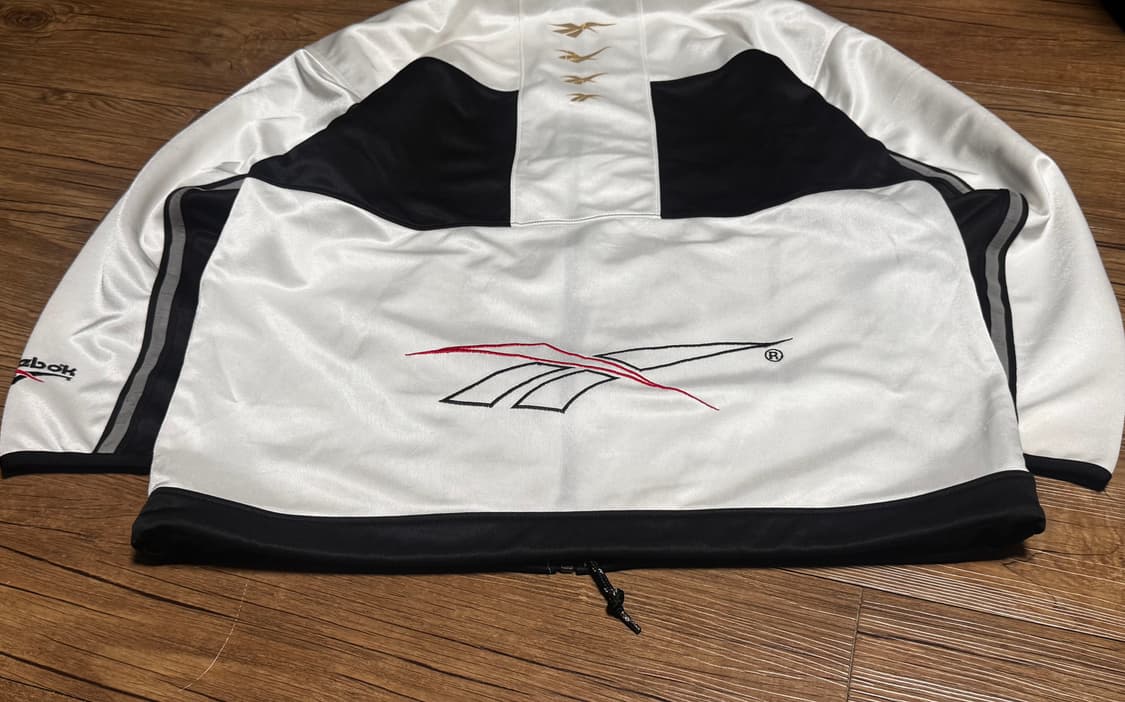 [M] 리복 블랙 화이트 오버핏 져지 트랙탑 상품이미지5