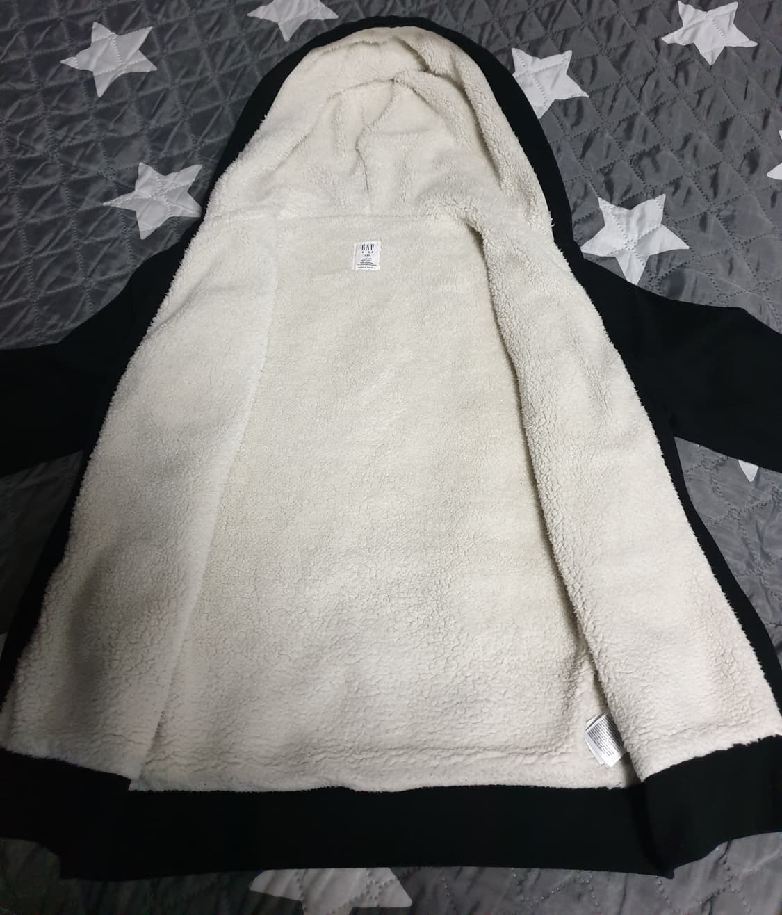 CAP 갭 빈티지 자수로고 안감보아 후드집업 블랙 (S) 상품이미지3