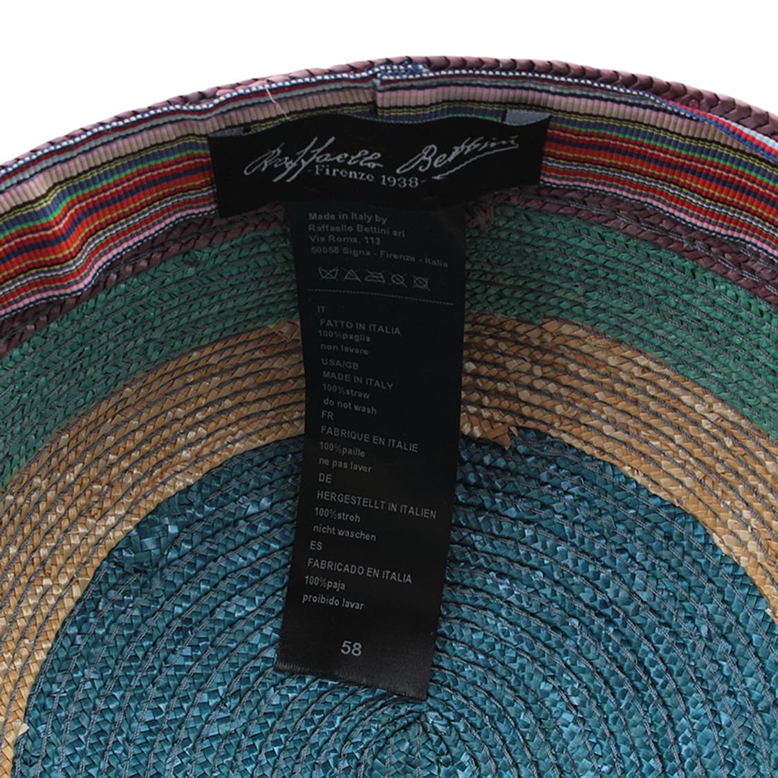 라파엘로 베티니 멀티컬러 라피아 캡 모자 상품이미지4