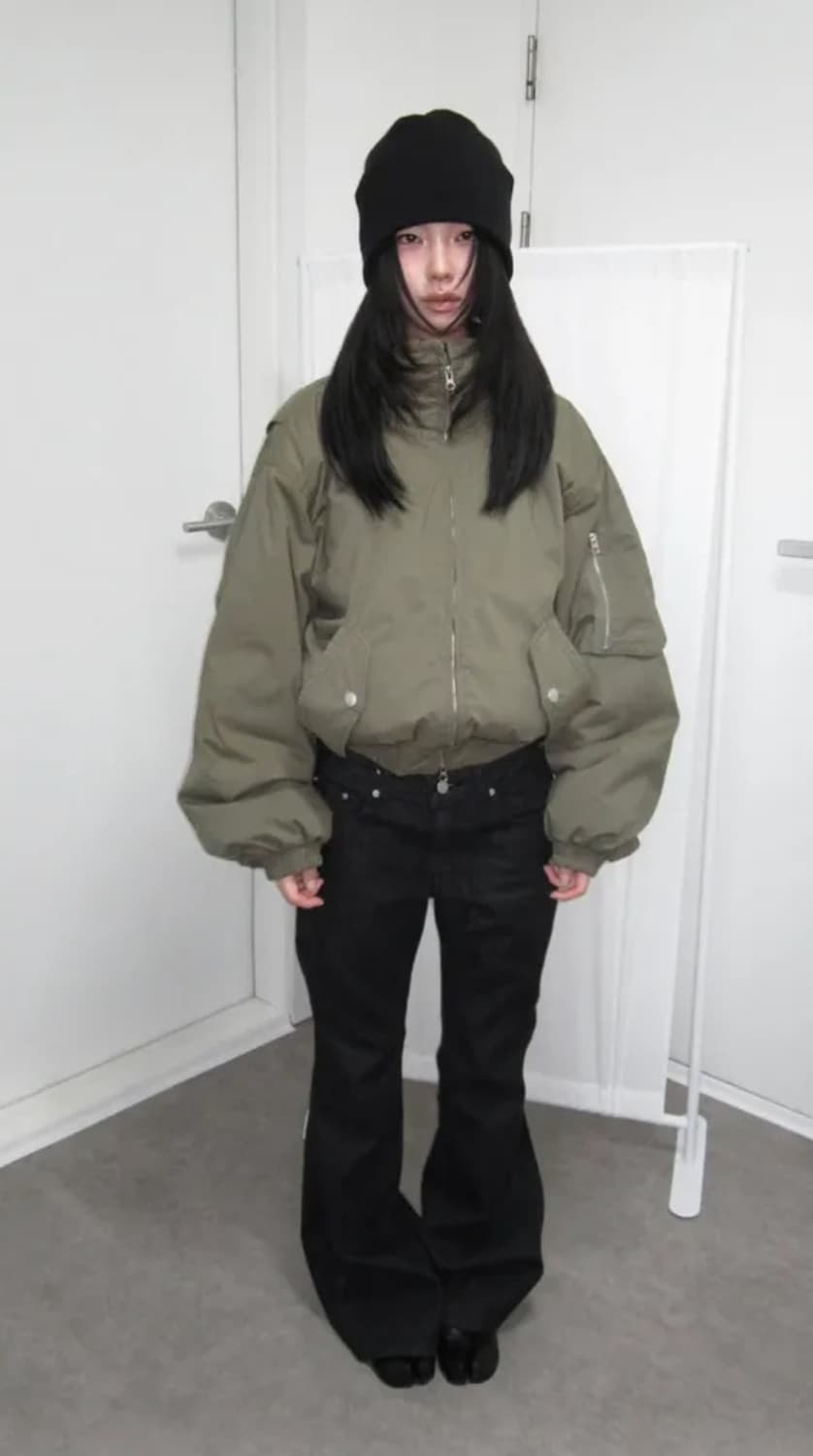 HUNTER TWO-WAY BOMBER JACKET (카키) 상품이미지2