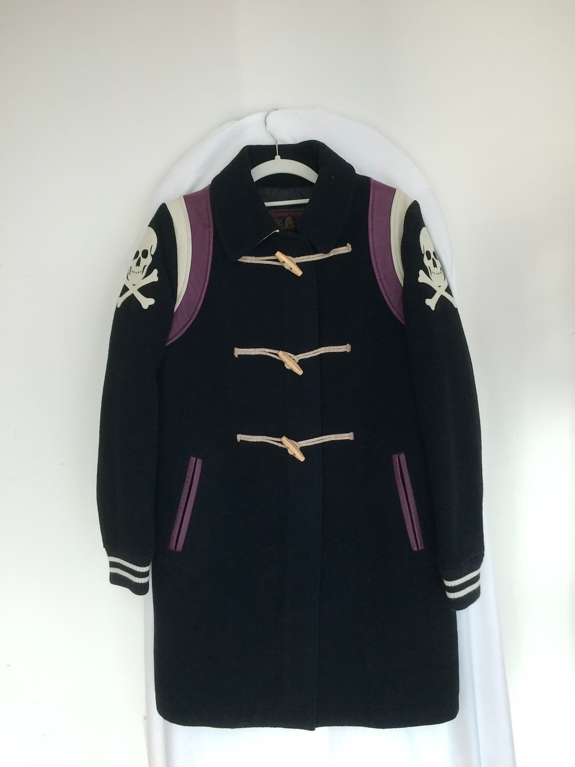 히스테릭 글래머 아카이브 양 가죽 램 스킨 스컬 해골 울 더플 코트 상품이미지4