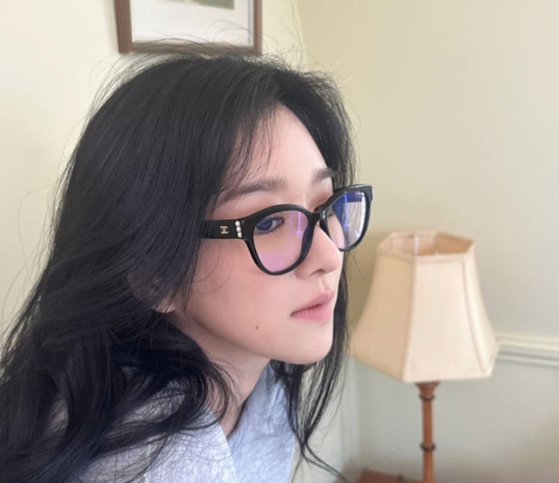 CHANEL 서예지 안경 샤넬 트리플 펄 블랙 버터플라이 CH3440H 상품이미지1