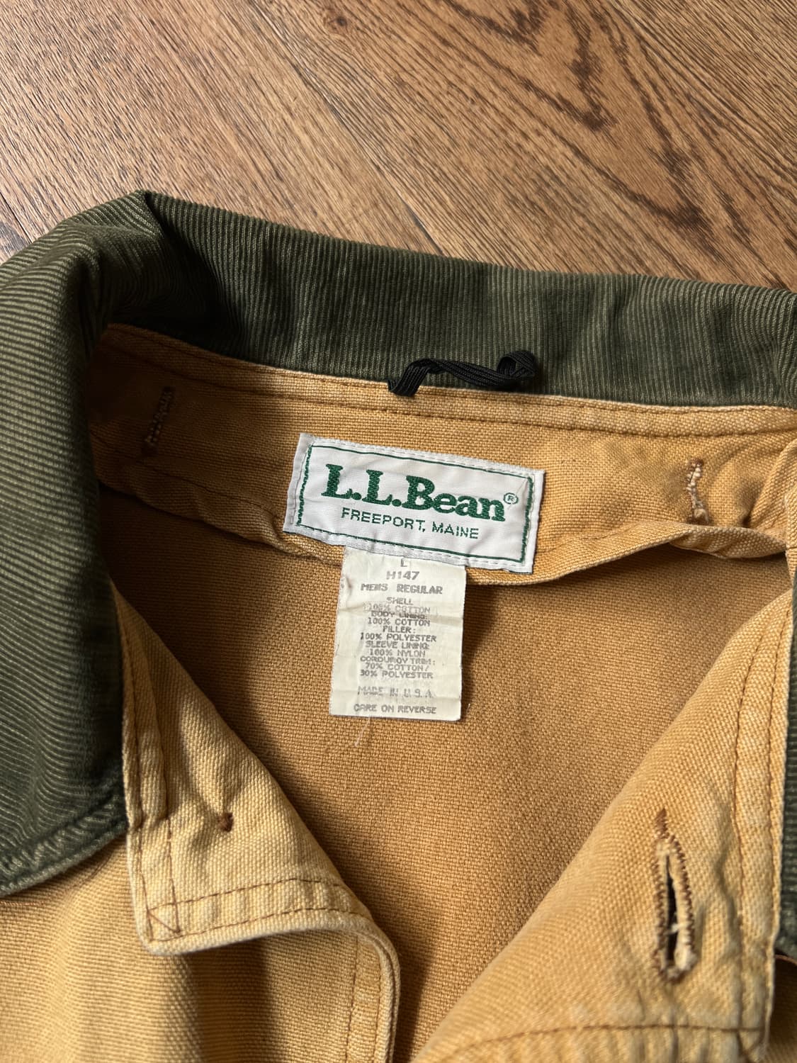 [L]90's 엘엘빈 Made in USA 빈티지 페이딩 브라운 헌팅자켓 상품이미지2