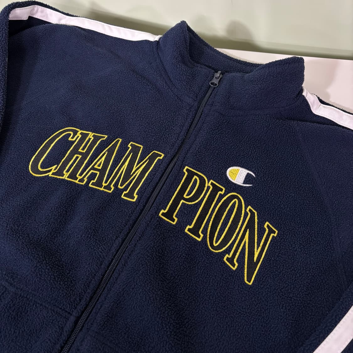 우먼S-M 챔피온 재팬 네이비 빅로고 후리스자켓 상품이미지2
