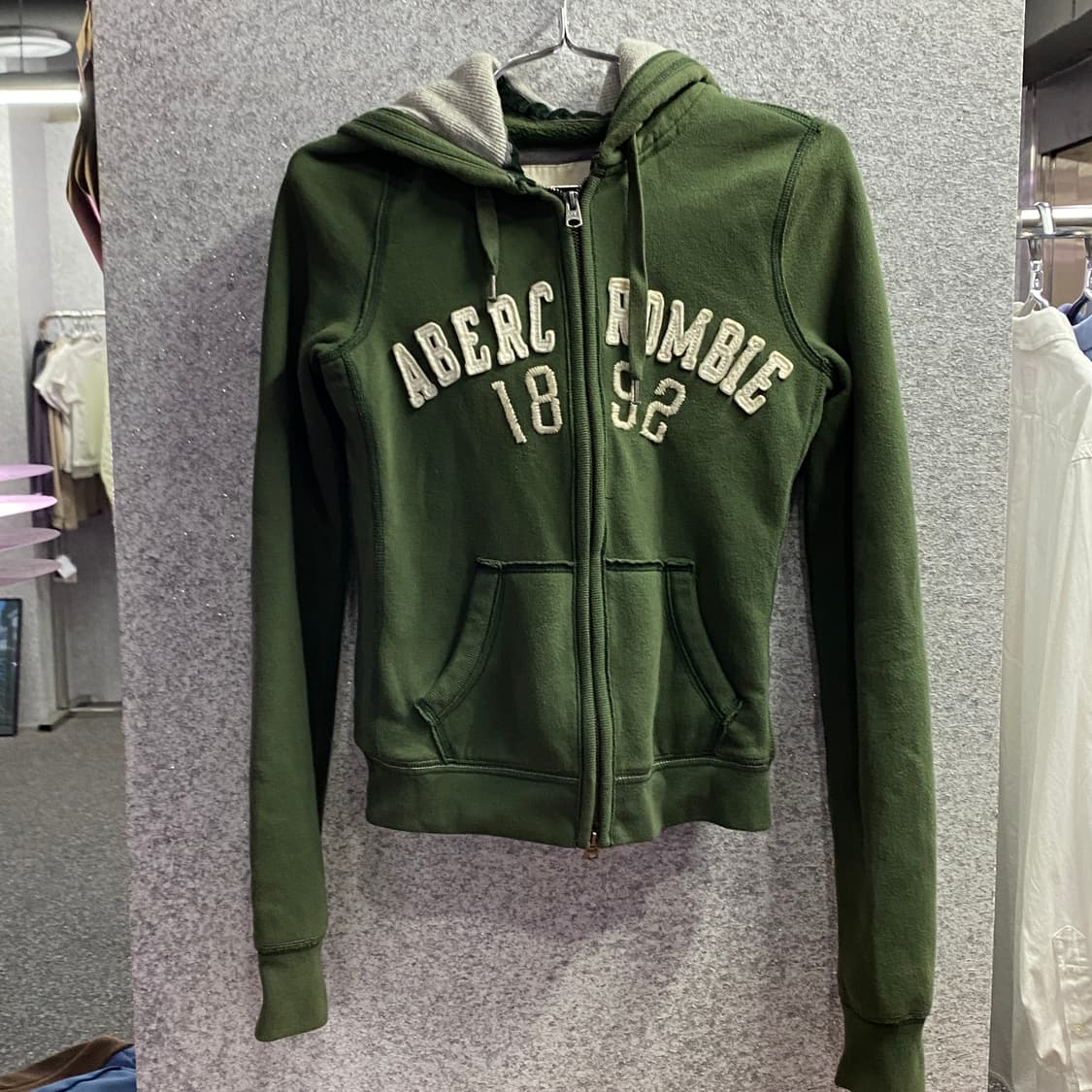 아베크롬비 앤 피치 아치로고 그린 후드집업 B4589 상품이미지2