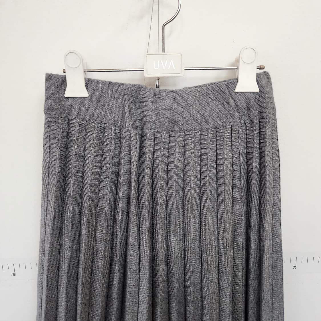 명품 그레이 플리츠 롱 스커트 상품이미지2