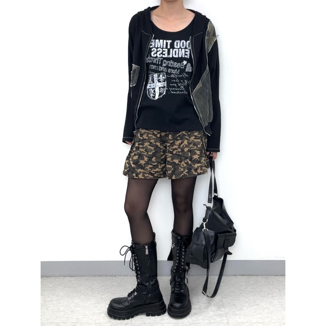 빈티지 블랙 펑크룩 반팔 y2k 상품이미지10