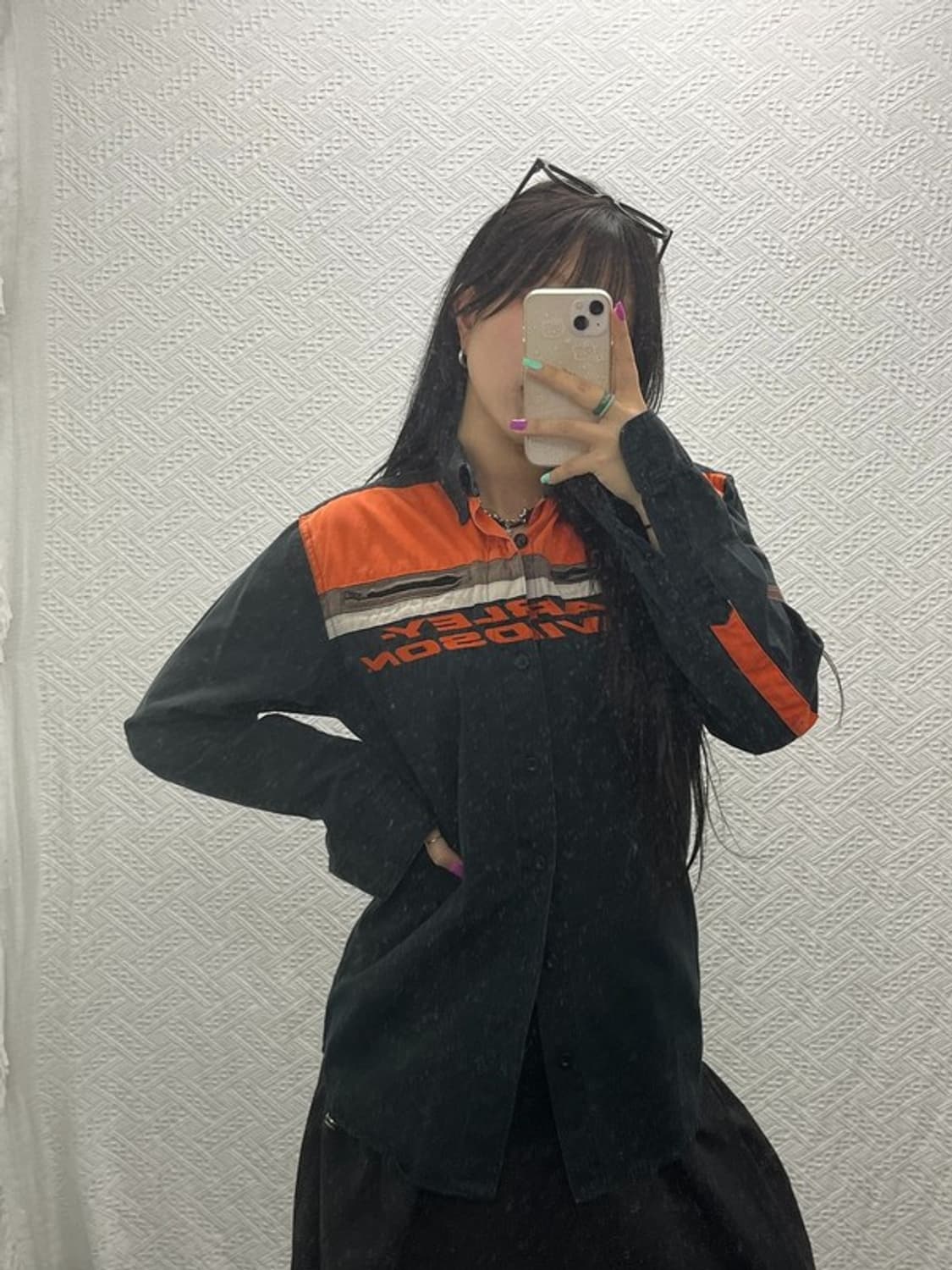 할리 데이비슨 올드스쿨 모터사이클 바이커 셔츠 S C06826 상품이미지2